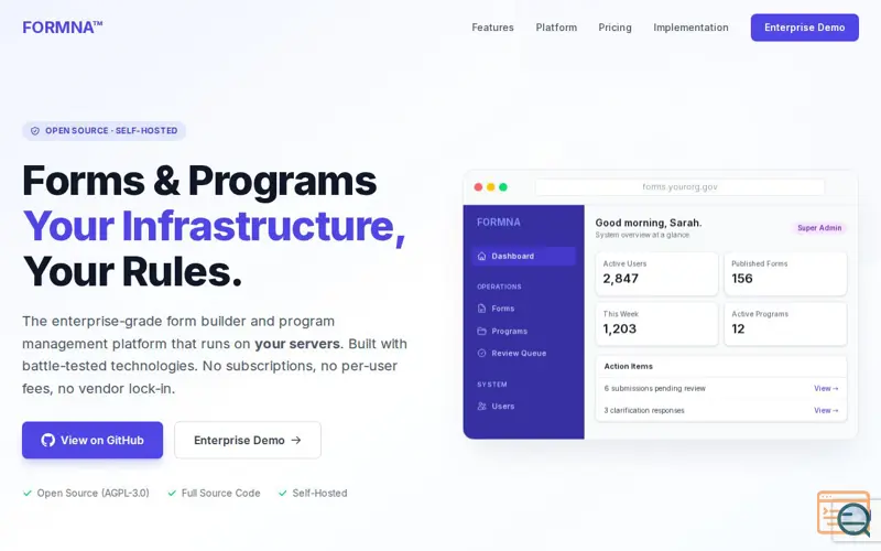 Screenshot of FORMNA 