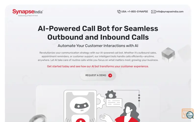 Screenshot of AI-Powered Call Bot by SynapseIndia
