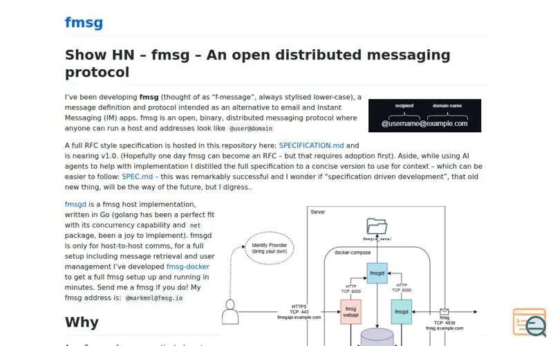 Screenshot of fmsg