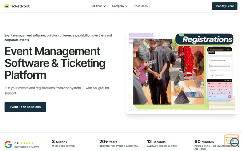 Screenshot of TicketRoot