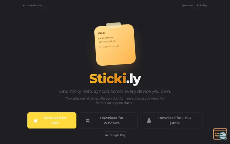 Screenshot of Sticki.ly