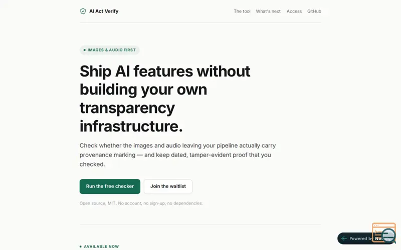 Screenshot of Aiactverify