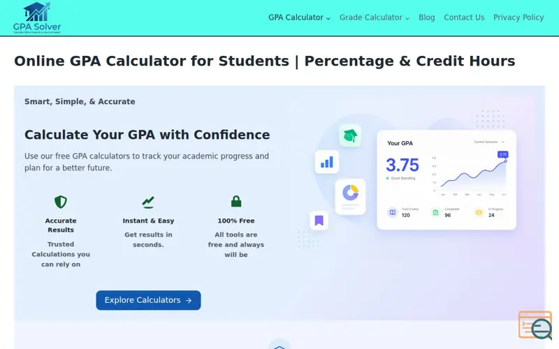 Screenshot of gpasolver.com