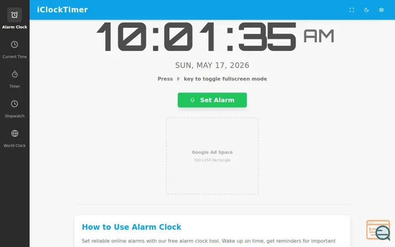 Screenshot of iClockTimer
