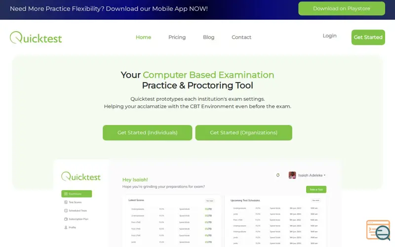 Screenshot of QuickTest