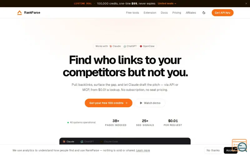 Screenshot of RankParse