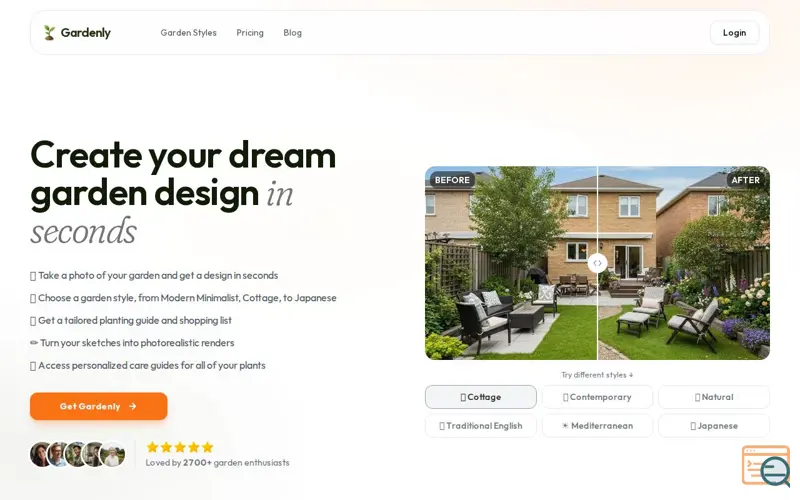 Screenshot of Gardenly