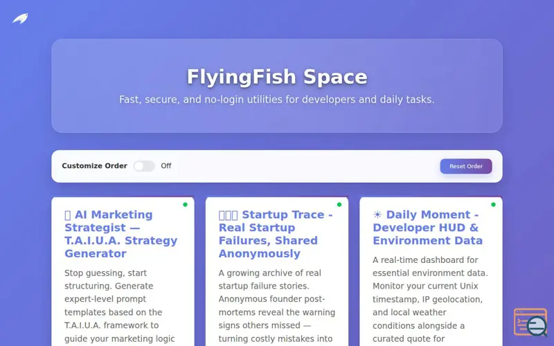 Screenshot of FlyingFish Space
