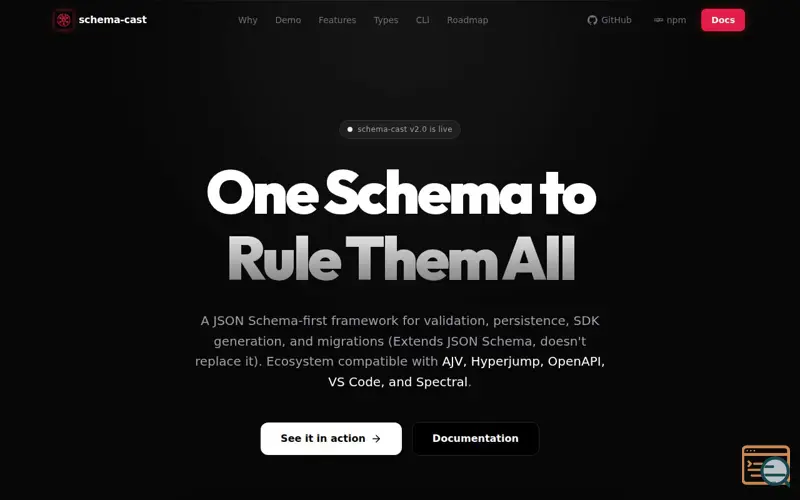 Screenshot of Schema Cast