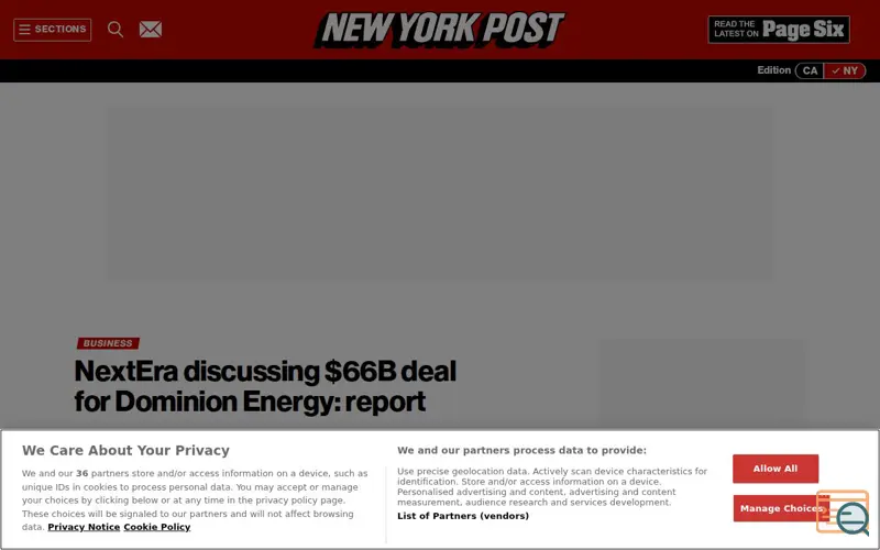Screenshot of Nypost, a launch using JW Player