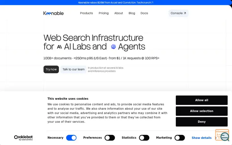 Screenshot of Keenable