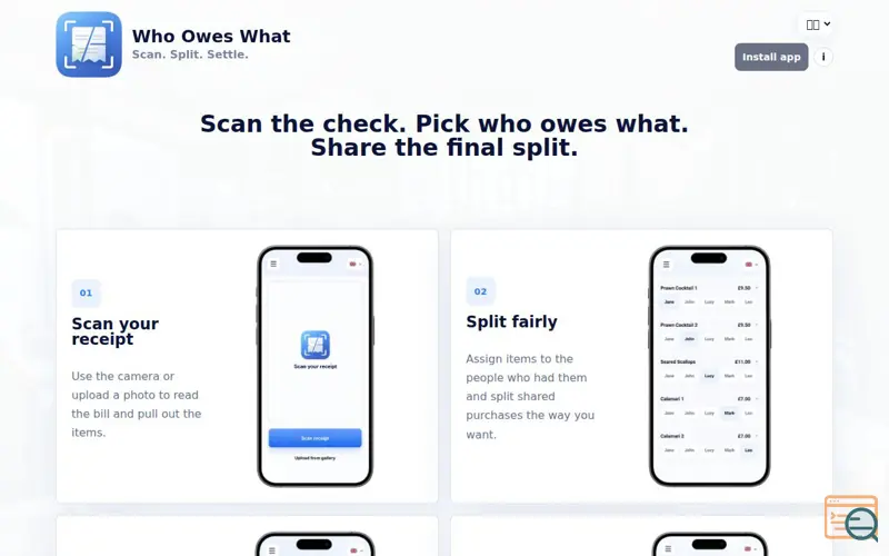 Screenshot of Who Owes What