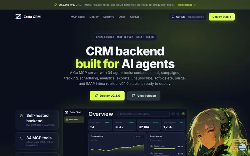 Screenshot of Zetta CRM