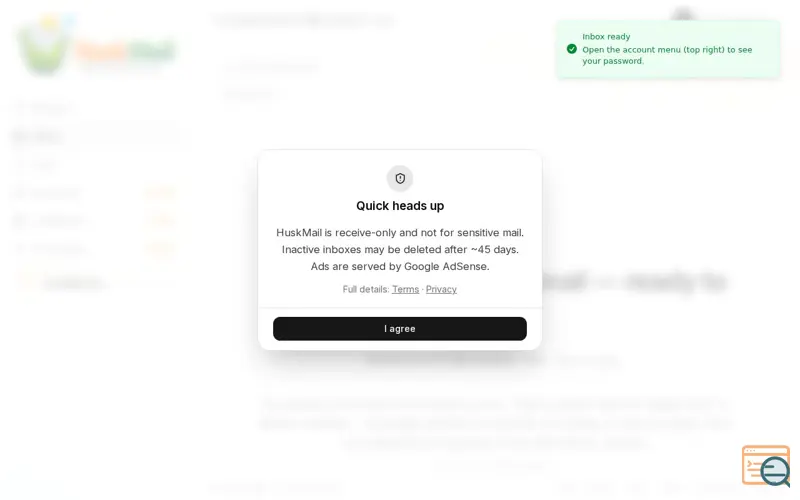 Screenshot of Huskmail