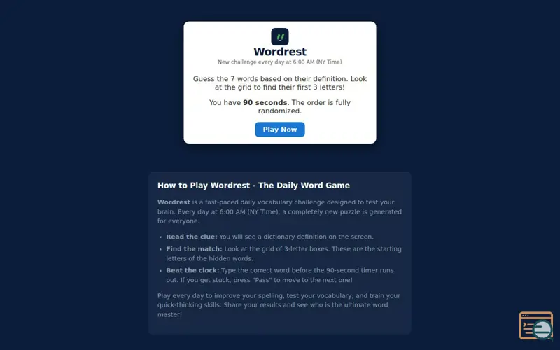Screenshot of Wordrest