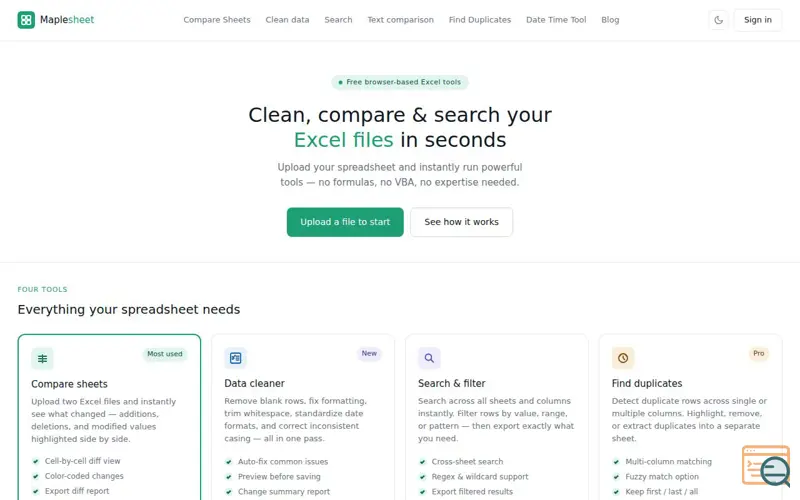 Screenshot of Maplesheet