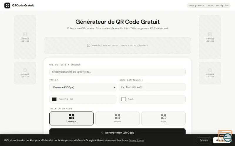 Screenshot of QRCode Gratuit