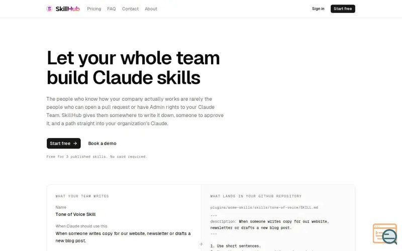 Screenshot of SkillHub