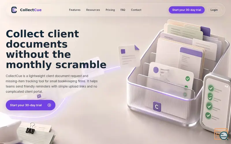 Screenshot of CollectCue