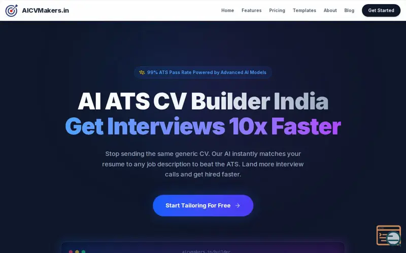 Screenshot of aicvmakers.in