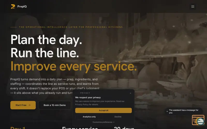 Screenshot of PrepIQ
