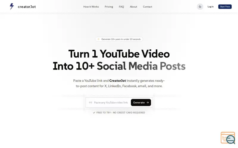 Screenshot of CreatorJot