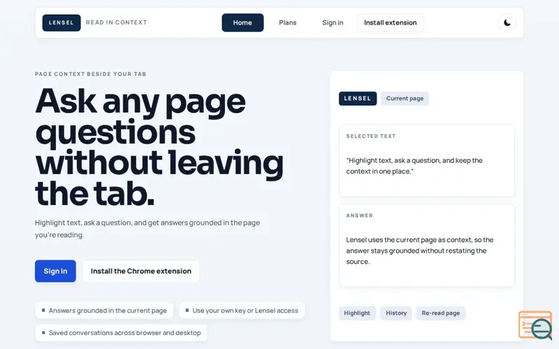 Screenshot of Lensel
