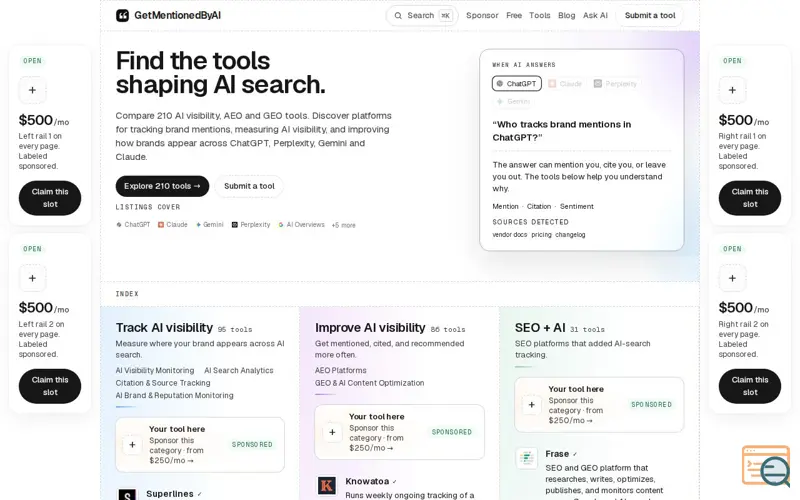Screenshot of GetMentionedByAI