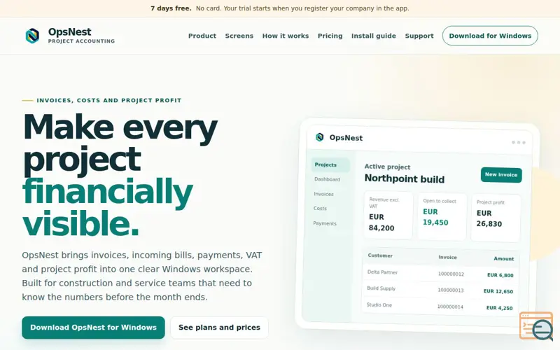 Screenshot of OpsNest