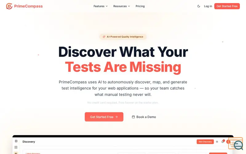 Screenshot of PrimeCompass.ai