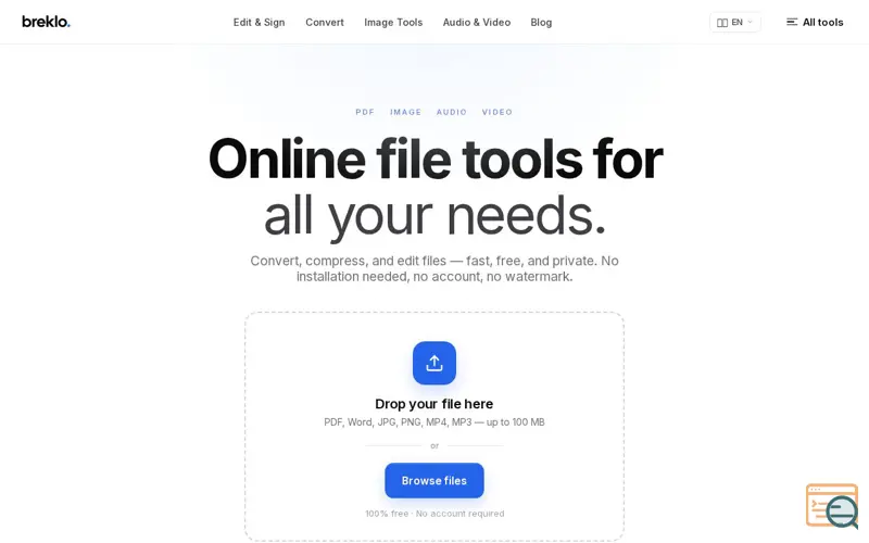 Screenshot of Breklo - Online tools for all your needs