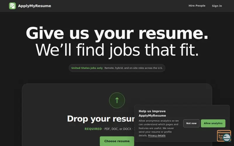 Screenshot of AI Job Application Service | ApplyMyResume