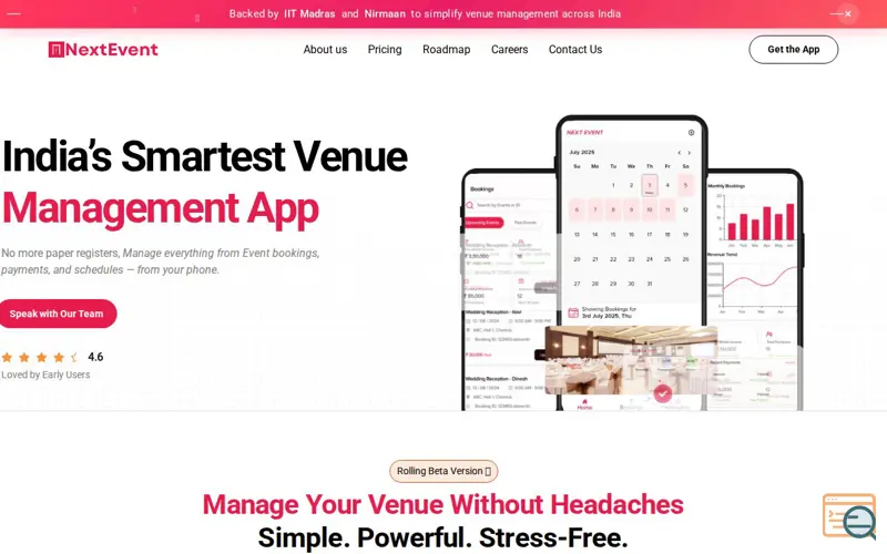 Screenshot of nexteventapp.com