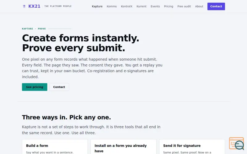 Screenshot of Kapture