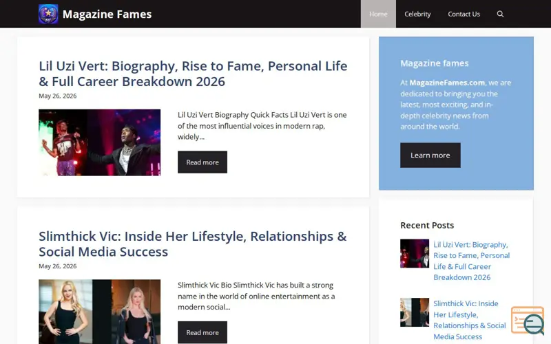 Screenshot of Magazine Fames