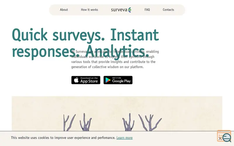 Screenshot of Surveva: global social polling