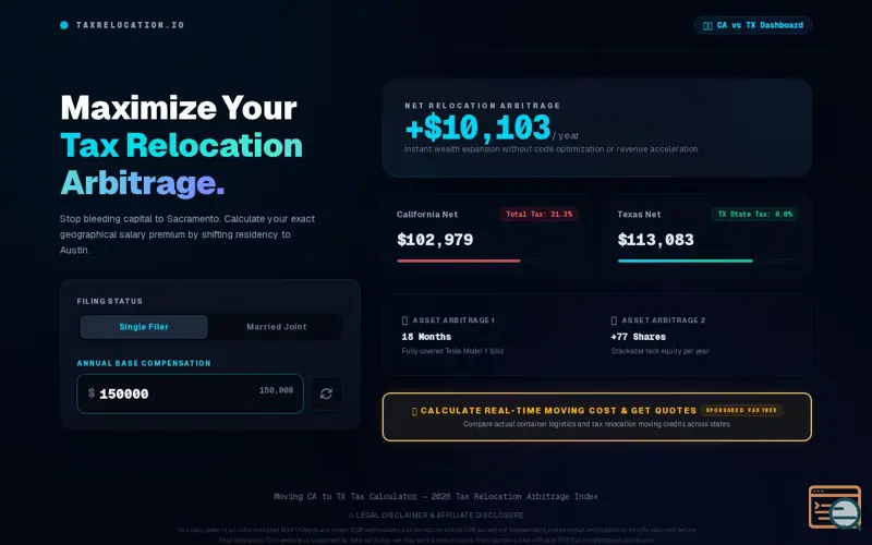 Screenshot of TaxRelocation