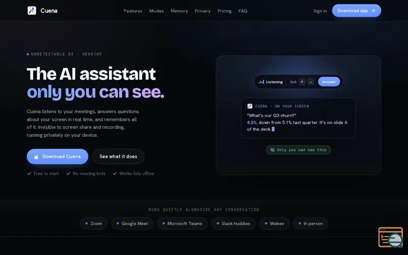 Screenshot of Cuena