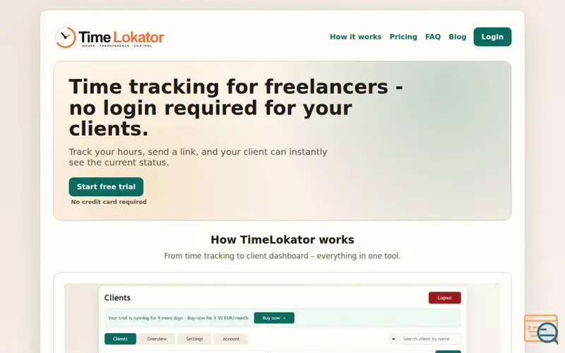 Screenshot of TimeLokator