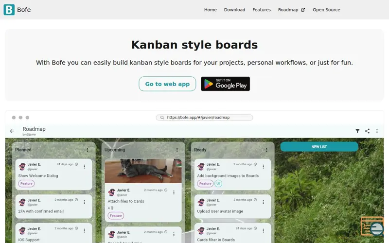 Screenshot of Bofe, a launch using UptimeRobot