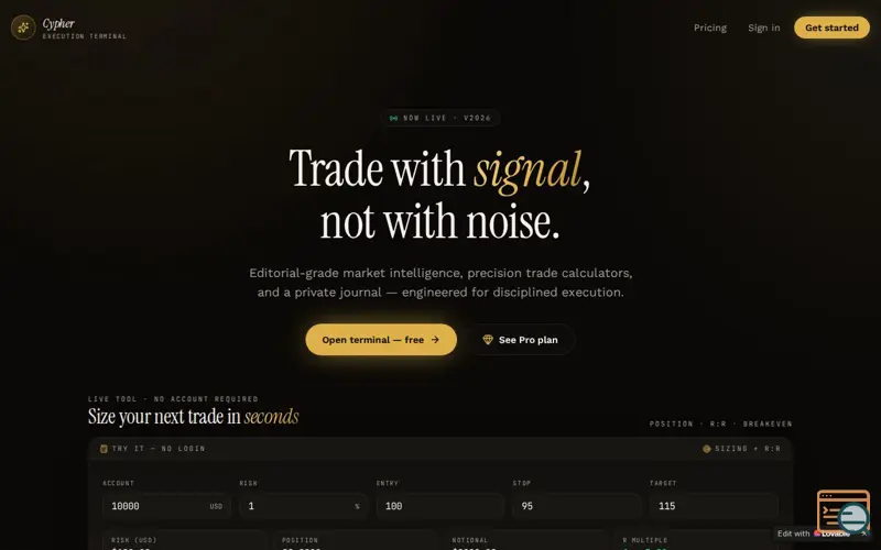 Screenshot of Cypher Terminal — Editorial