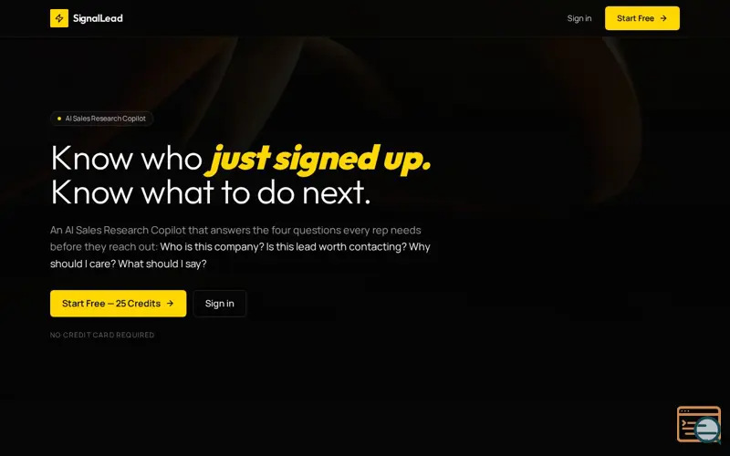 Screenshot of SignalLead AI