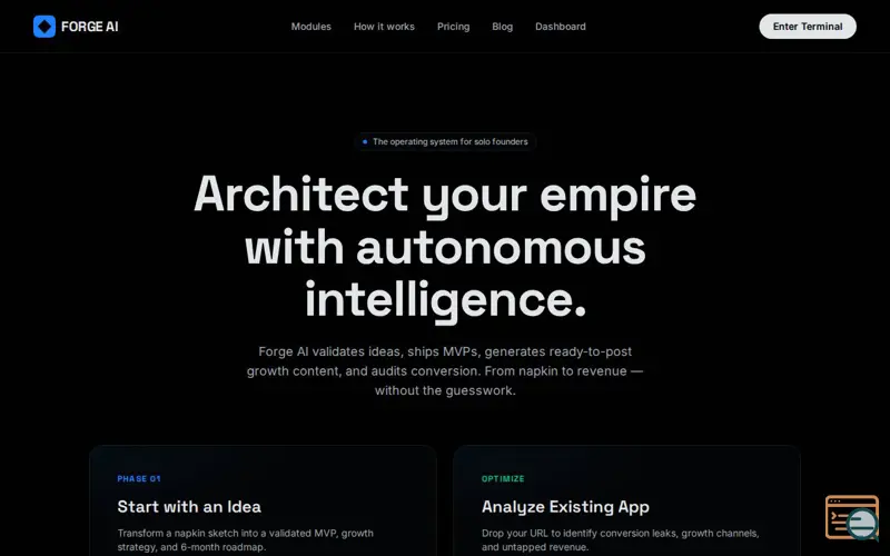 Screenshot of FORGE AI 