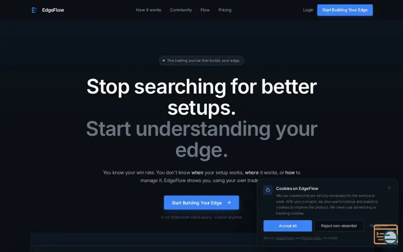 Screenshot of EdgeFlow — Build Your Edge in the market, a launch using ZXCS