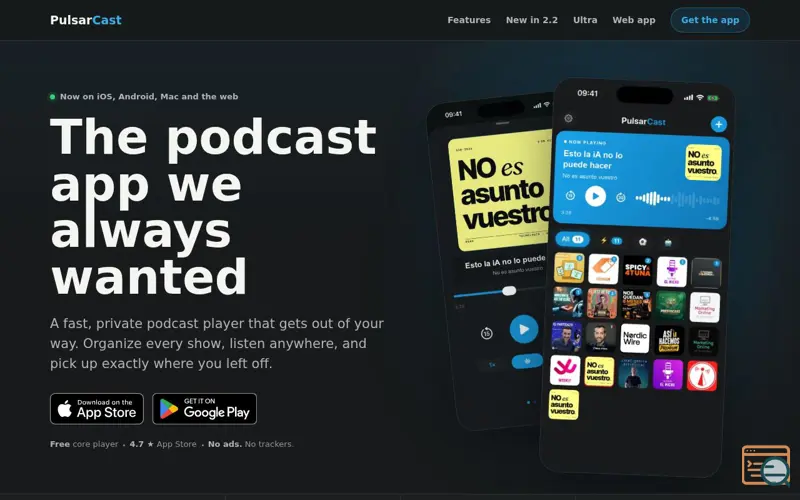 Screenshot of PulsarCast