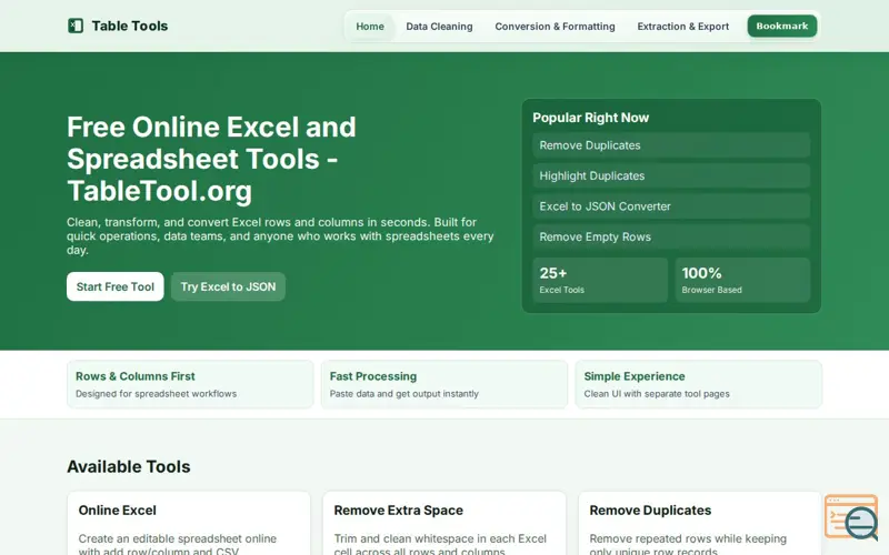 Screenshot of Excel Tools Hub