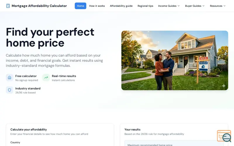 Screenshot of AffordMyHome