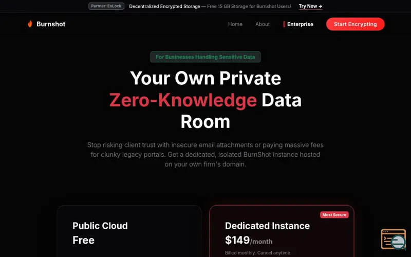 Screenshot of Burnshot Enterprise
