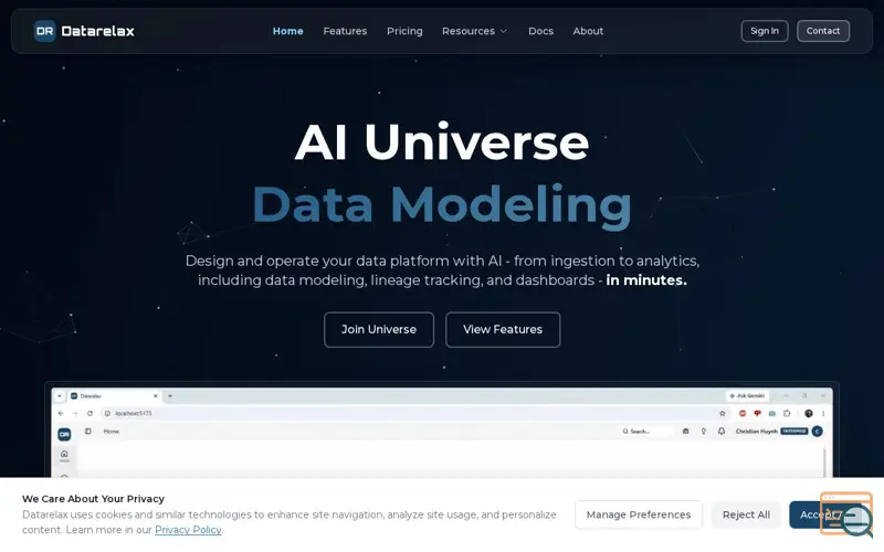 Screenshot of Datarelax