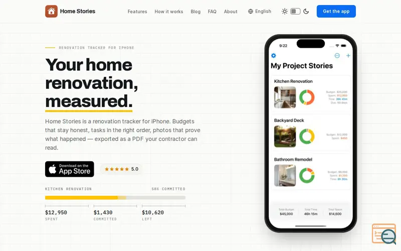 Screenshot of Home Stories